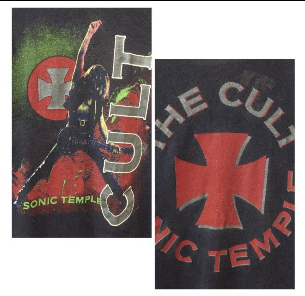 Band Tees VINTAGE 80s WORN THE CULT SONIC TEMPLE ROCK BAND TSHIRT Size US L / EU 52-54 / 3 - 5 Thumbnail