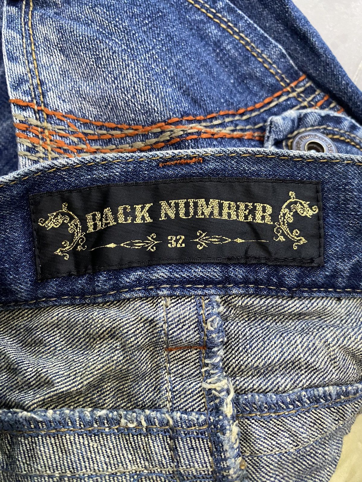If Six Was Nine × Japanese Brand × Junya Watanabe JAPAN BRAND BACK NUMBER THRASHED DENIM GRUNGE STYLE Size US 32 / EU 48 - 7 Thumbnail