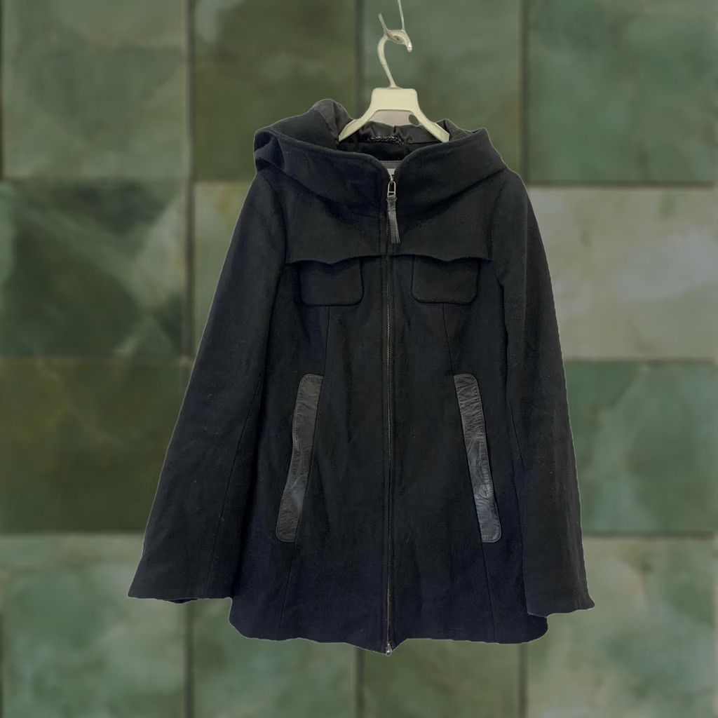 Mackage Mackage Women’s Black Wool Coat Jacket Hooded Leather Trim XS #Z7 Size XS / US 0-2 / IT 36-38 - 1 Thumbnail