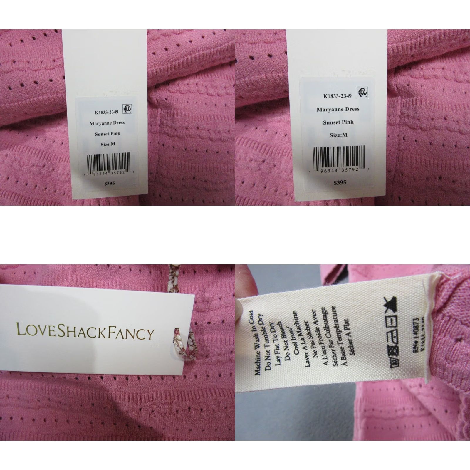 LoveShackFancy LoveShackFancy Dress Womens Medium Pink Sunset Maryanne Knit Mini Square Neck Sleeveless Strappy Knit Short Ruffle Skip N/A Size M / US 6-8 / IT 42-44 - 8 Thumbnail