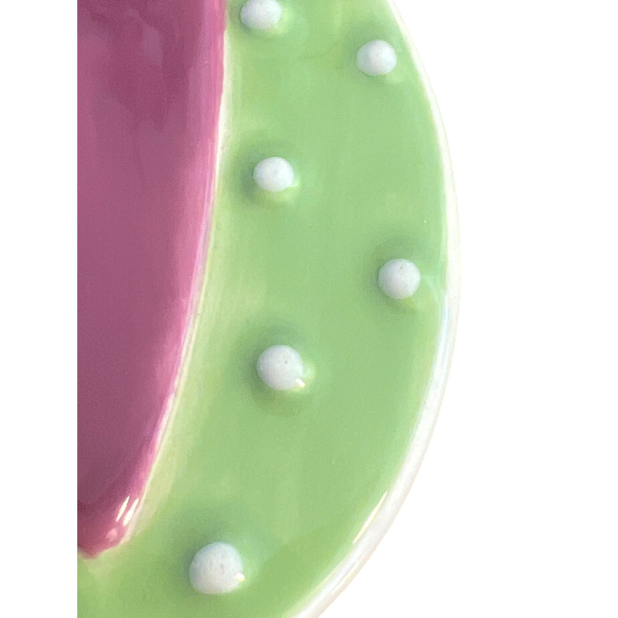 Other Vintage Porcelain Ceramic Pin Brooch Oval Green Mauve Heart Size ONE SIZE - 2 Thumbnail