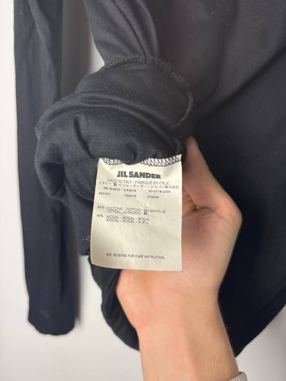 Jil Sander Black Long Sleeve Draped Top