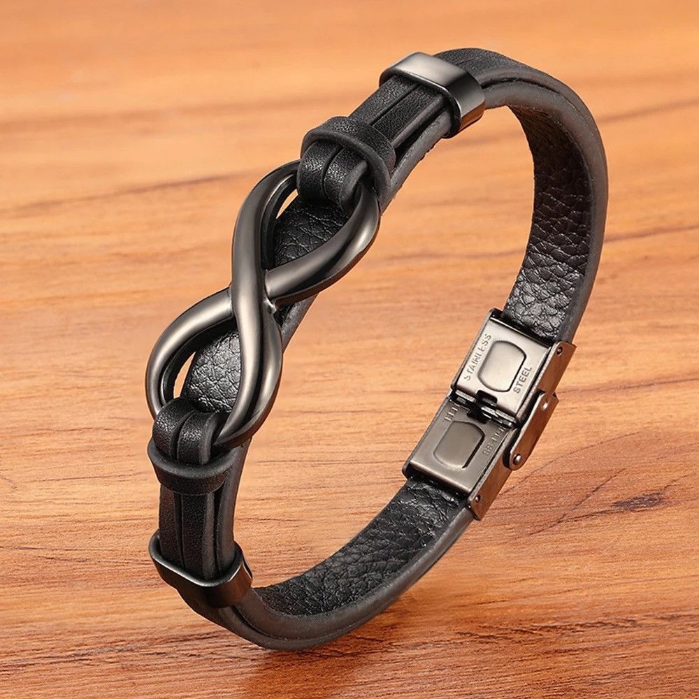 Jewelry × Vintage Luxury Genuine Leather Infinity Symbol Bracelet Size ONE SIZE - 1 Thumbnail