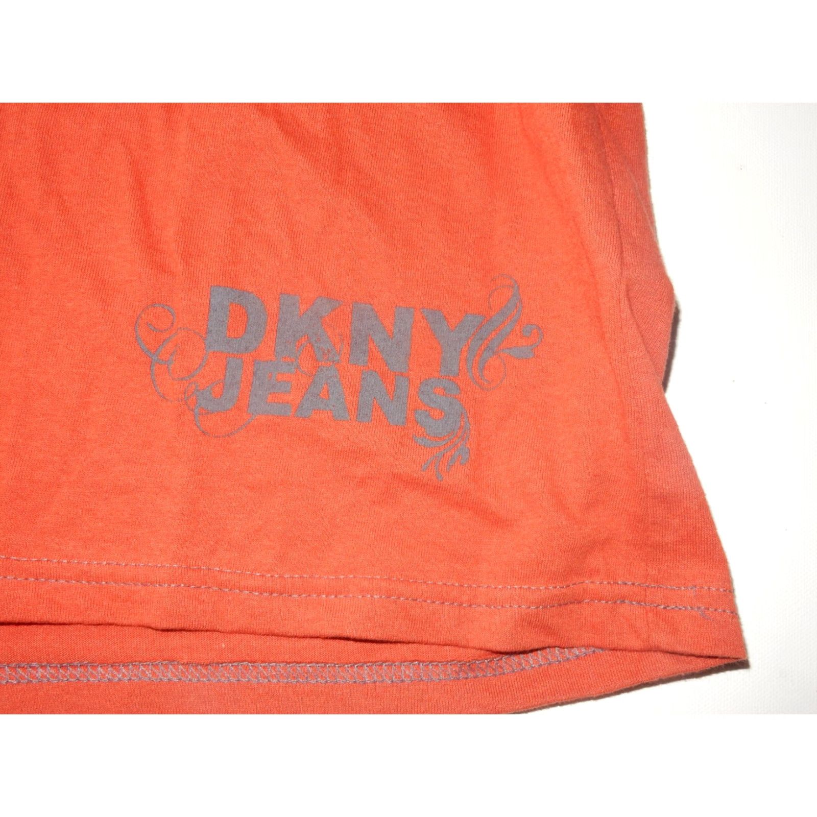 DKNY VINTAGE DKNY Men's T-Shirt XL Short Sleeve Cotton Orange 90s Casual Mens Size US XL / EU 56 / 4 - 2 Thumbnail