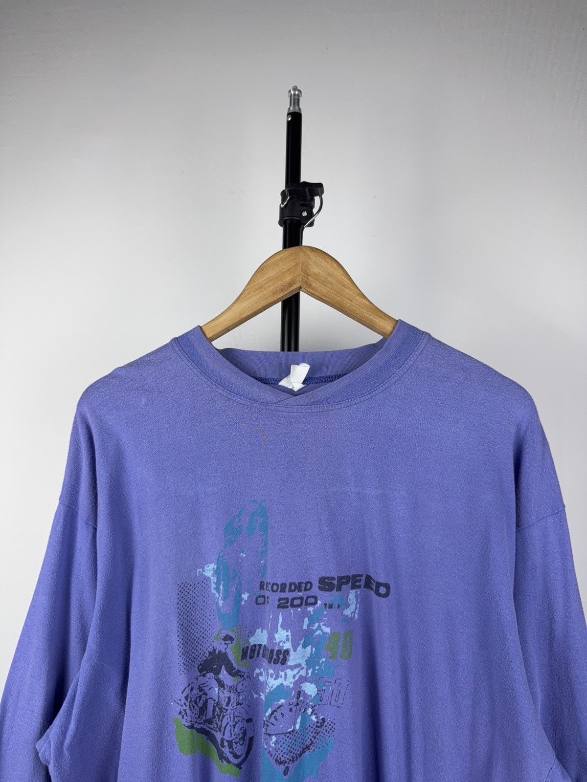 Vintage Vntg 80-90s big logo Motocross Recorded Speed long sleeve Size US L / EU 52-54 / 3 - 2 Thumbnail