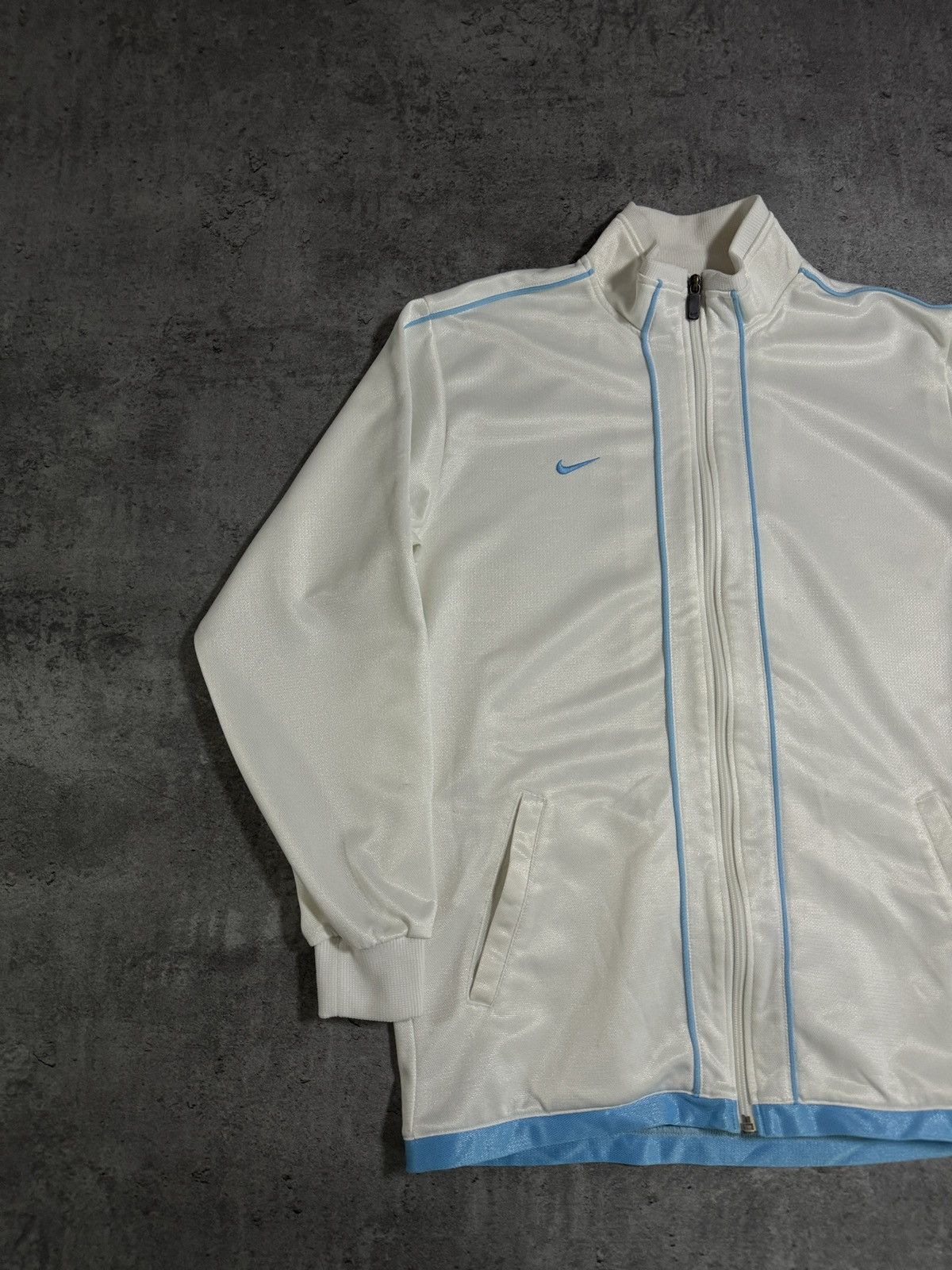 Japanese Brand × Nike × Vintage Nike Made in Japan 🇯🇵 Zip Tracksuit Swoosh Blue Logo Rap Y2K Size US S / EU 44-46 / 1 - 2 Thumbnail