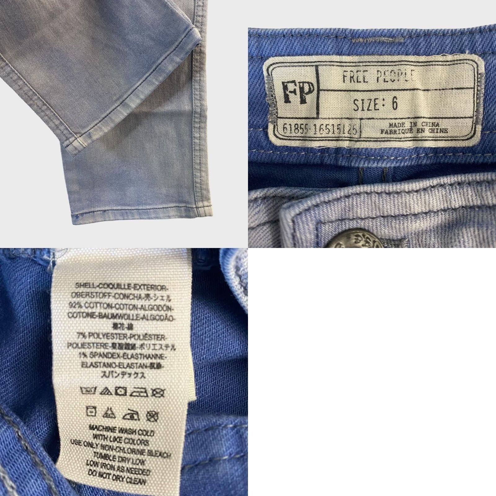 Free People Free People Jeans Womens Size 6 Blue Acid Wash Denim Distressed Straight Leg Jeans Women 6 Blue Acid Wash Distressed Pockets 5-Pocket Styling Size 28" / US 6 / IT 42 - 8 Thumbnail