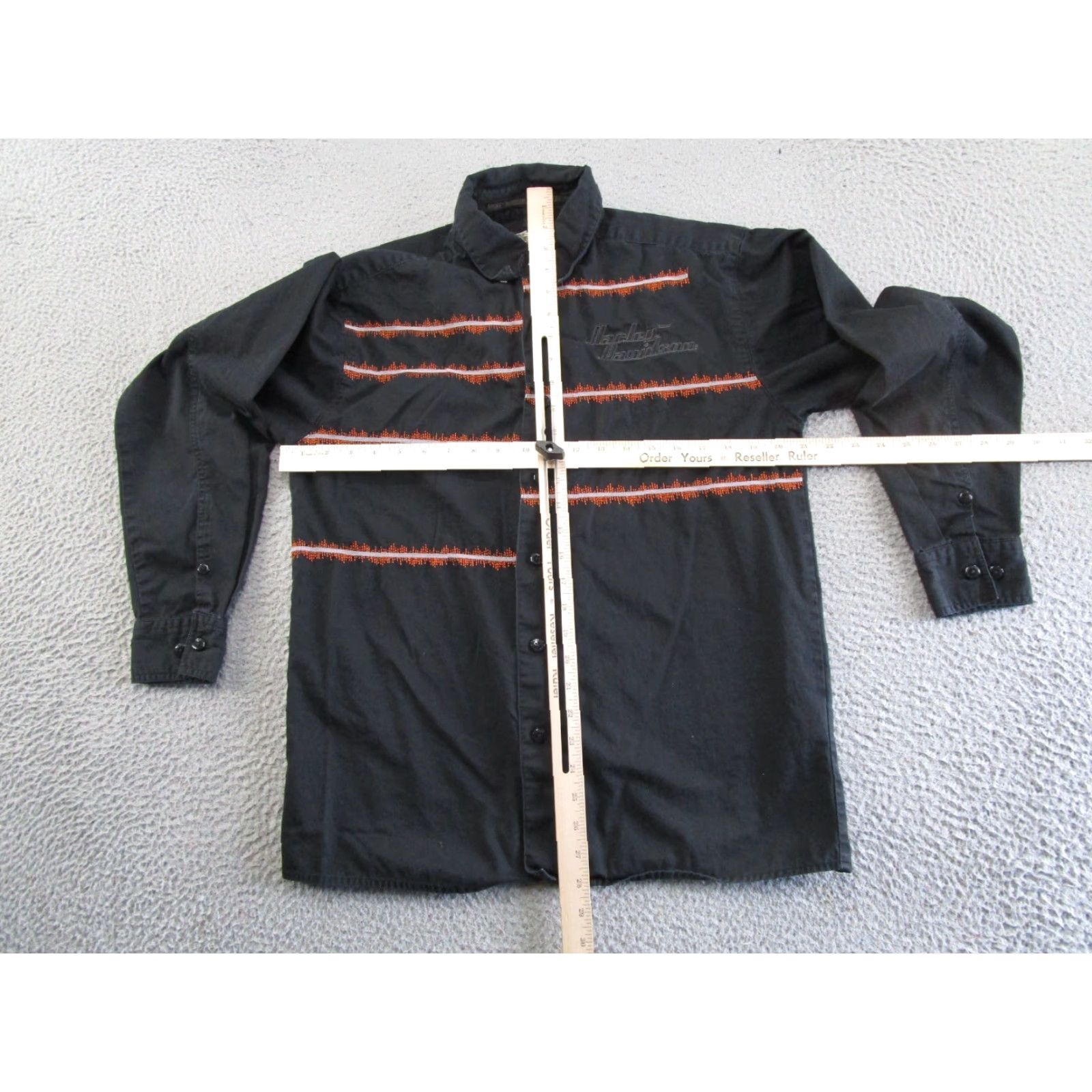 Harley Davidson VINTAGE Harley-Davidson Button-Up Shirt Mens S Black Cotton Woven Pocketed 90s Casual Workwear Vintage Mens Shirt Size US S / EU 44-46 / 1 - 7 Thumbnail