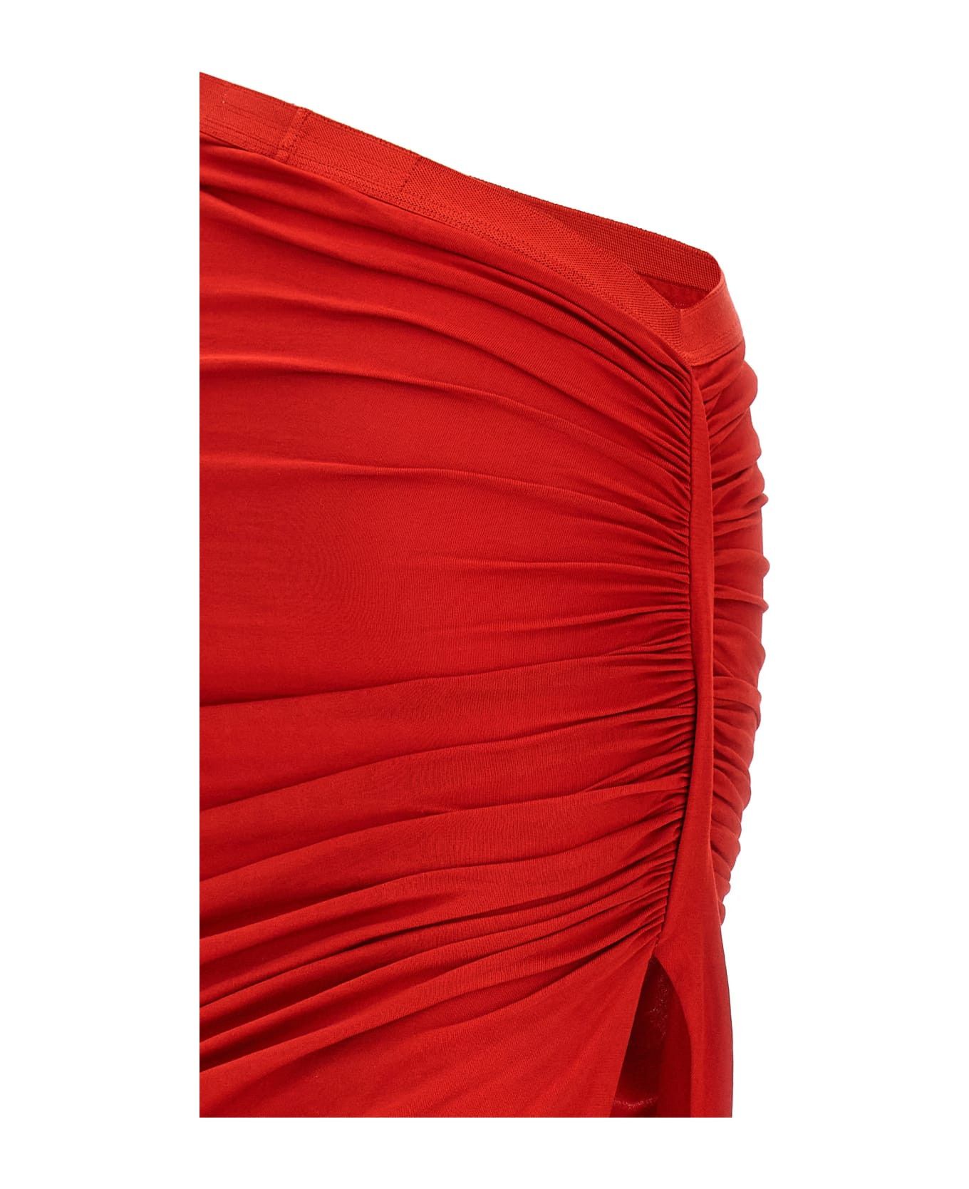 Rick Owens o1y0126 Maxi Skirt in Red Size 26" / US 2 / IT 38 - 4 Thumbnail