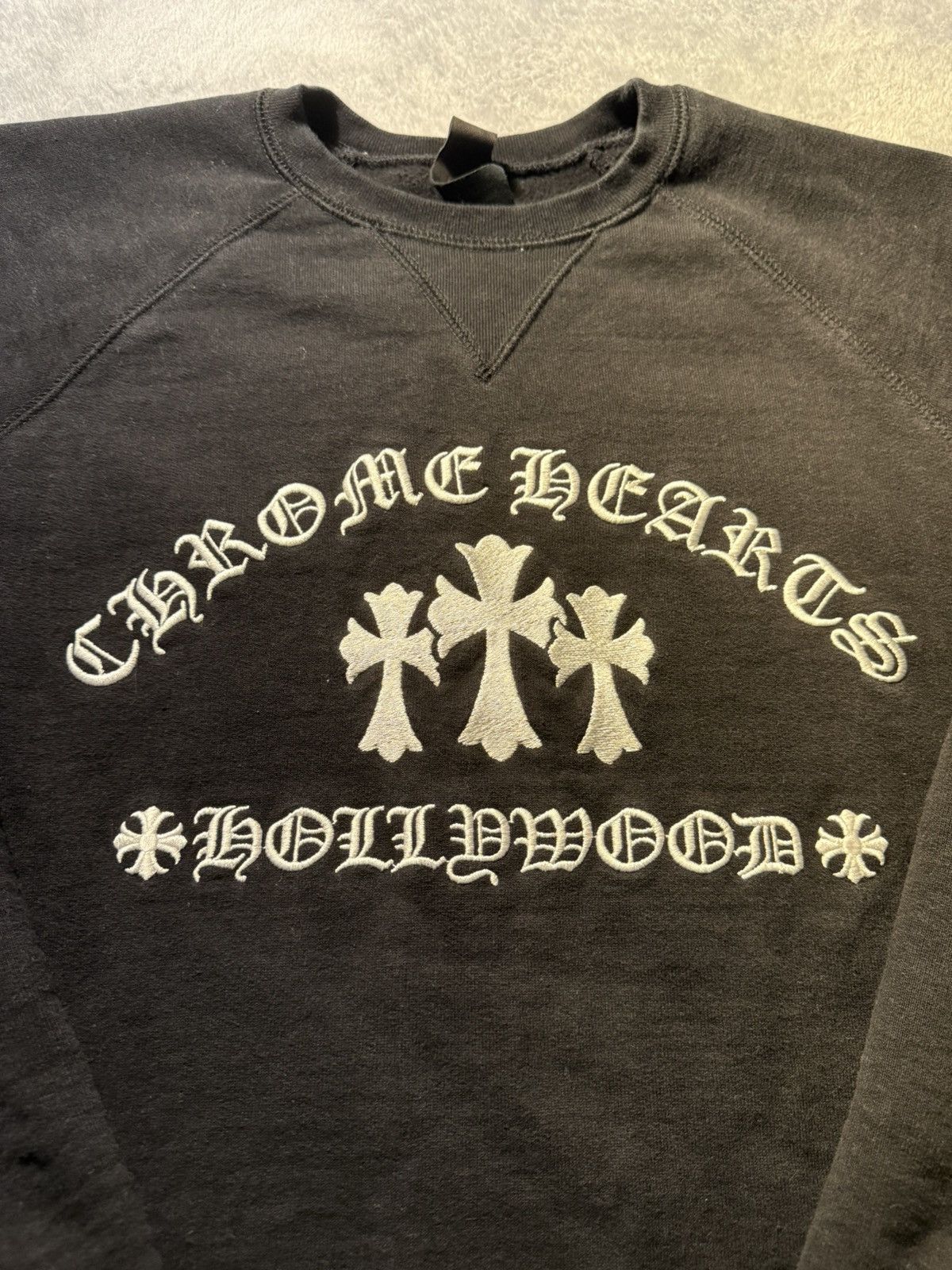 Chrome Hearts Chrome Hearts 3 Cross Embroidered Black Crewneck Size US L / EU 52-54 / 3 - 3 Thumbnail
