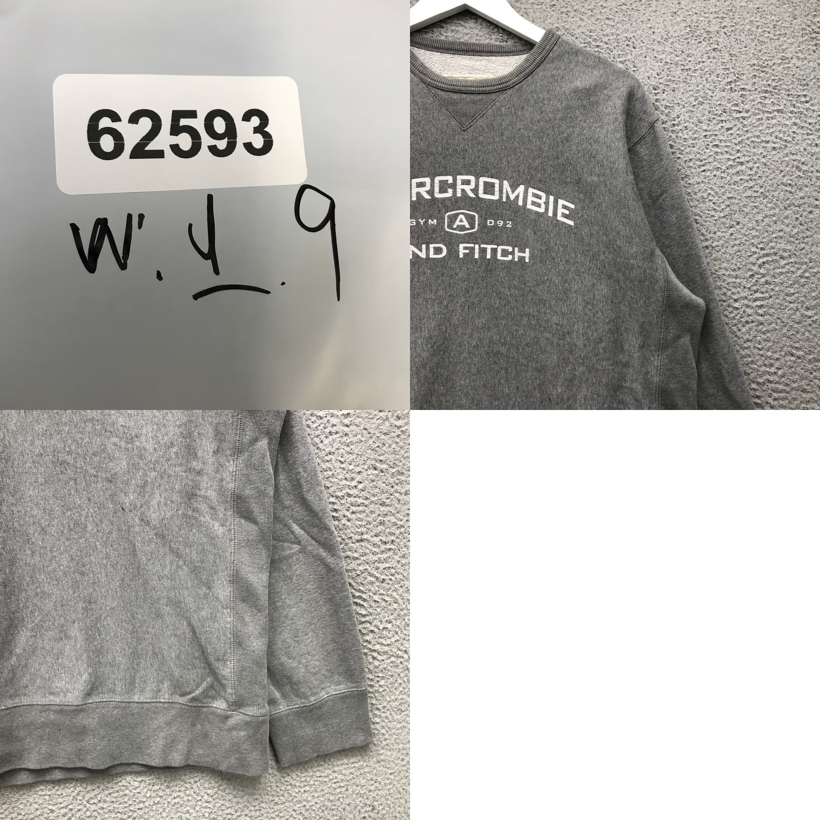Abercrombie & Fitch VINTAGE Abercrombie & Fitch Sweatshirt Gym Issue 1892 Mens Large Graphic Gray Crew Neck Pullover All Seasons 90s 80s Retro Size US L / EU 52-54 / 3 - 8 Thumbnail