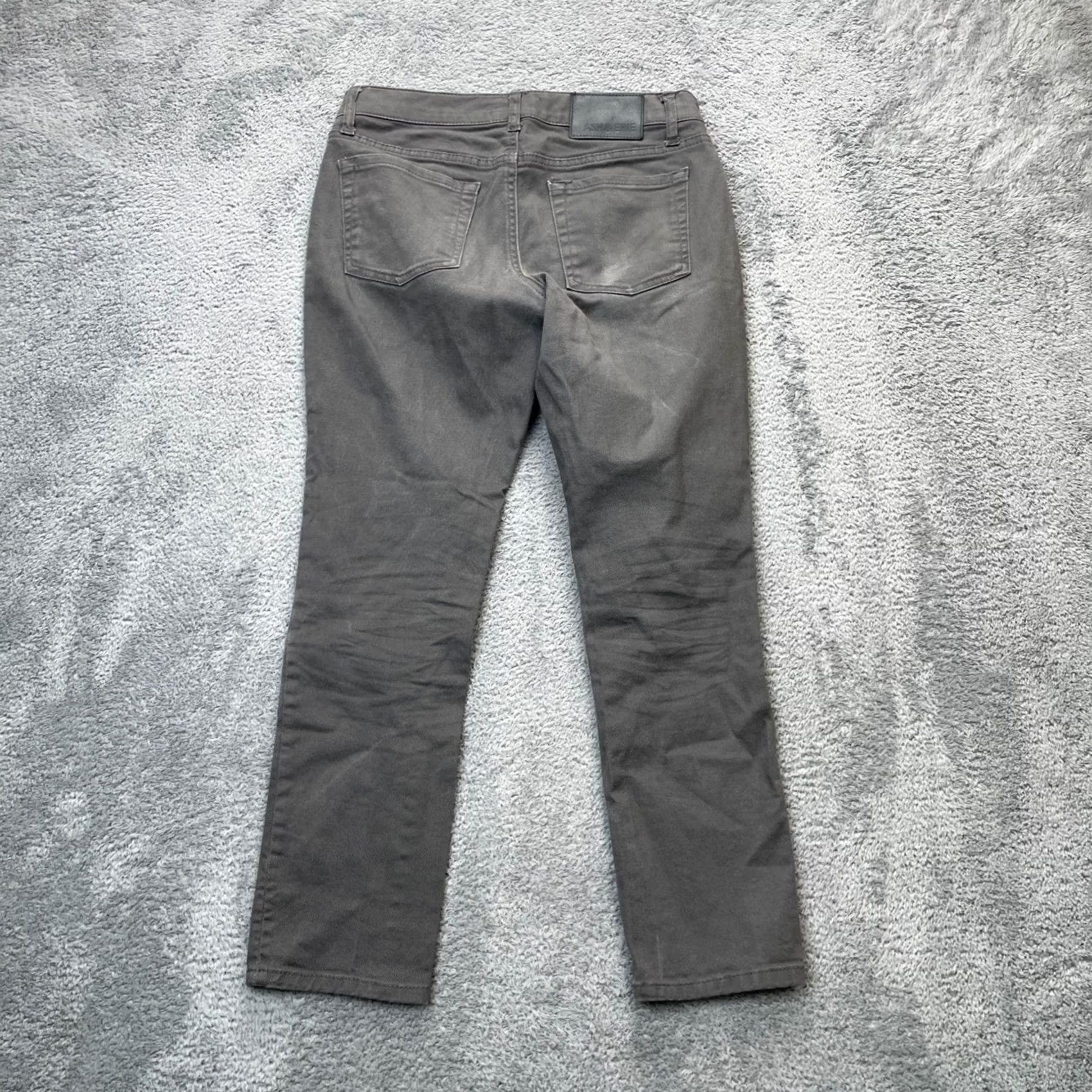ASH ASH & ERIE Gray Jeans Tapered Leg Cotton Stretch Denim Low Rise 29x28 Size 30" / US 8 / IT 44 - 5 Thumbnail