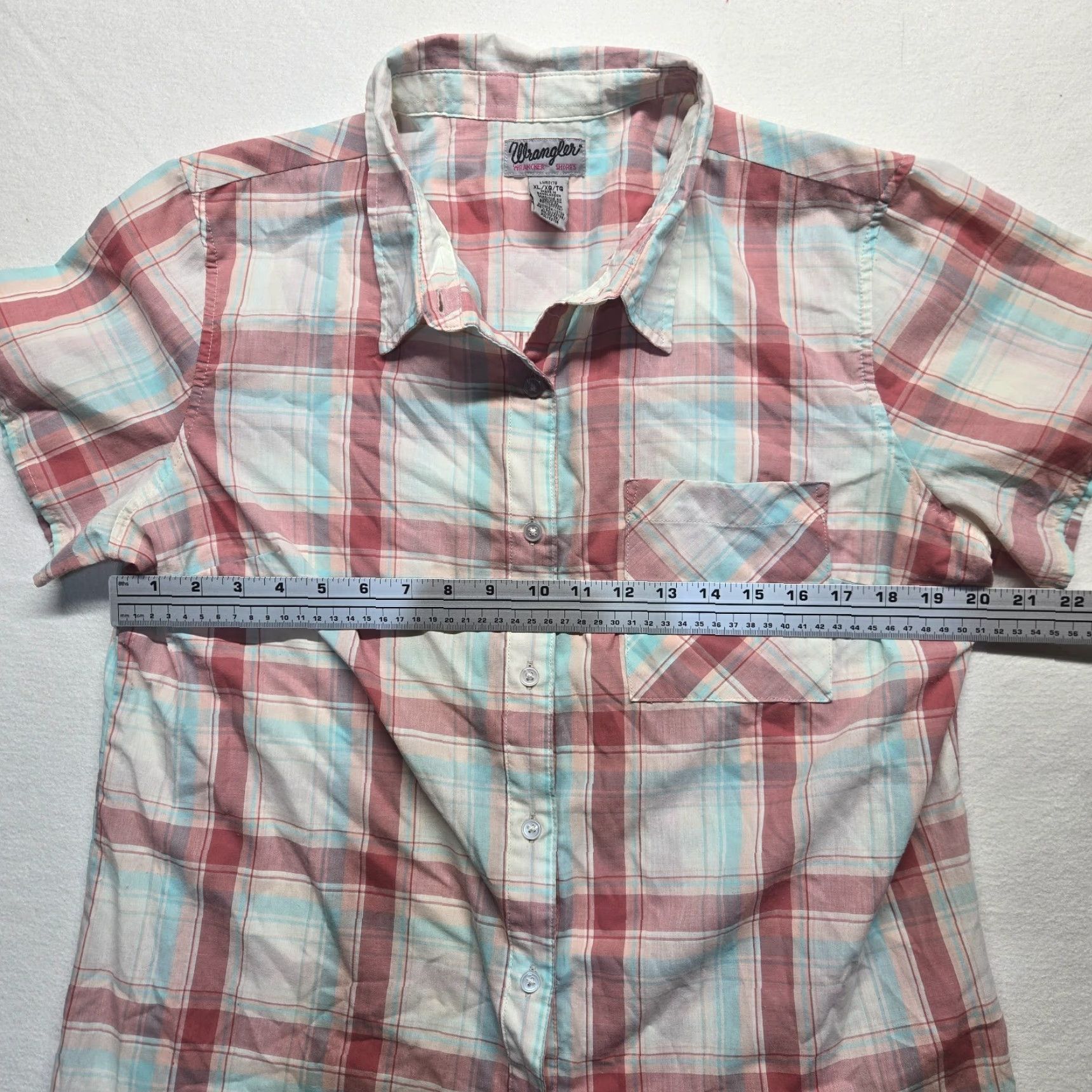 Wrangler Wrangler Shirt Western Multicolor Plaid Short Sleeve Adult Men XL Size 40" / US 18 - 4 Thumbnail