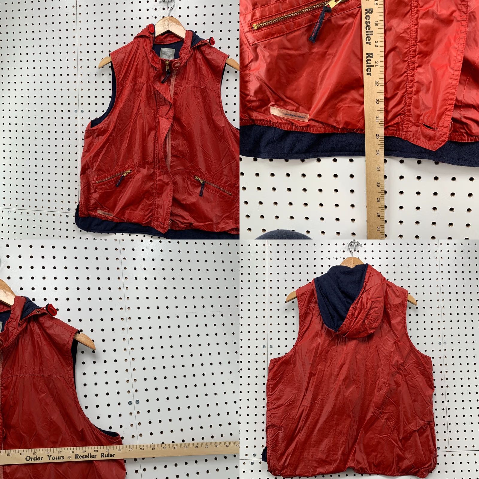 Ralph Lauren LRL Lauren Ralph Lauren Hooded Windbreaker Vest Red Womens Large NYLON Windbreaker Vest NYLON Hooded Size L / US 10 / IT 46 - 9 Thumbnail