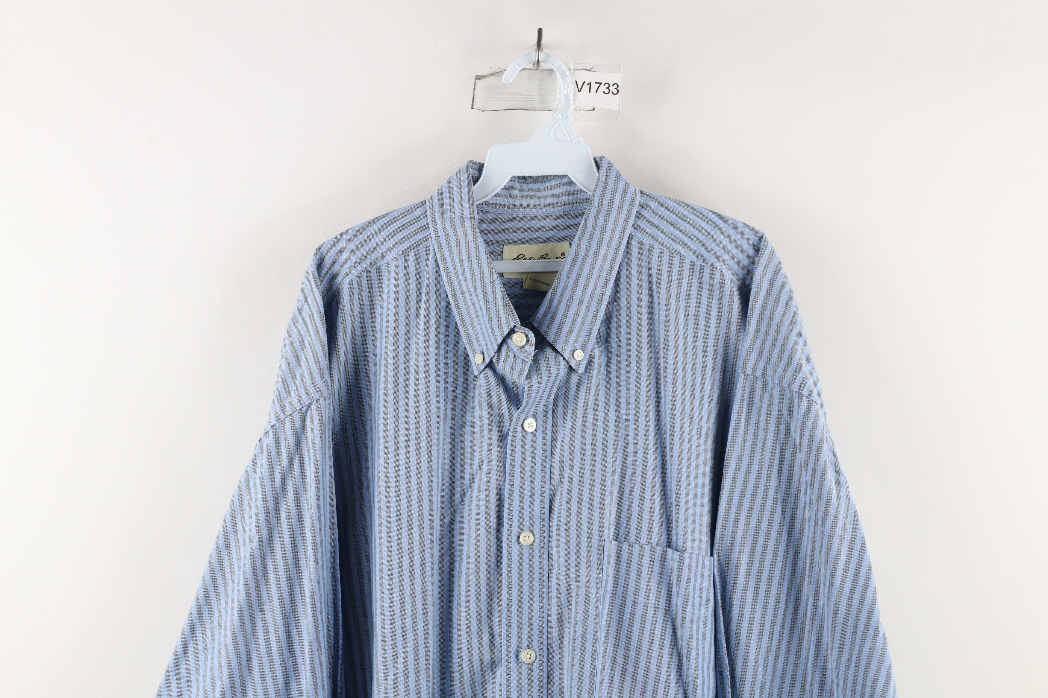 Eddie Bauer × Vintage Vintage 90s Eddie Bauer Collared Button Down Shirt Blue Size US XXL / EU 58 / 5 - 2 Thumbnail