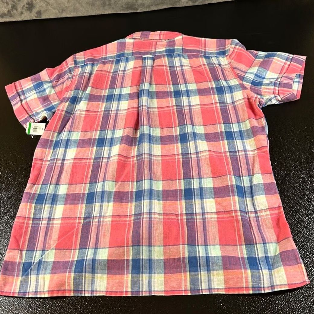 Izod IZOD Madras Plaid Shirt Breathable Quick Dry Linen Button Up Pink Blue Men Large Size US L / EU 52-54 / 3 - 6 Thumbnail