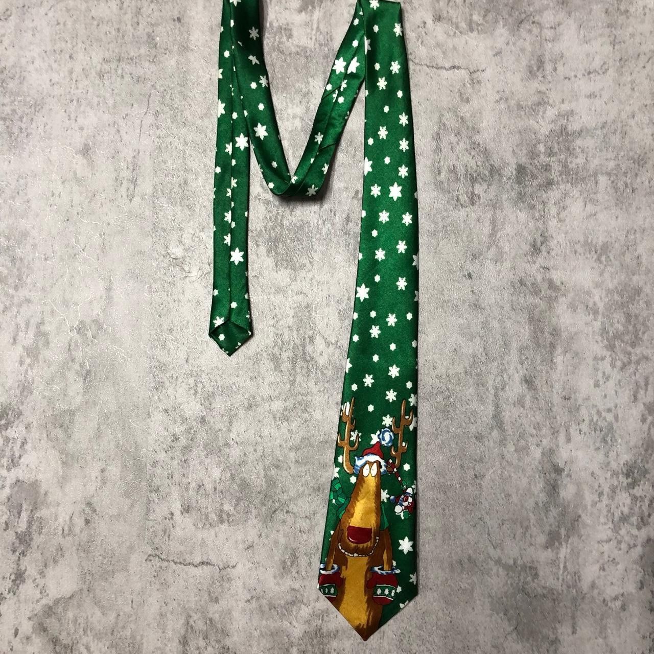 Other Green and white snowflake reindeer necktie Size ONE SIZE - 1 Thumbnail