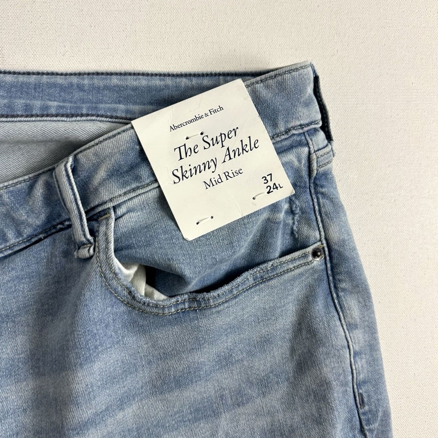 Abercrombie & Fitch Abercrombie & Fitch The Super Skinny Ankle Mid Rise Jeans 37/24L Blue Size 25" / US 0 / IT 36 - 6 Thumbnail
