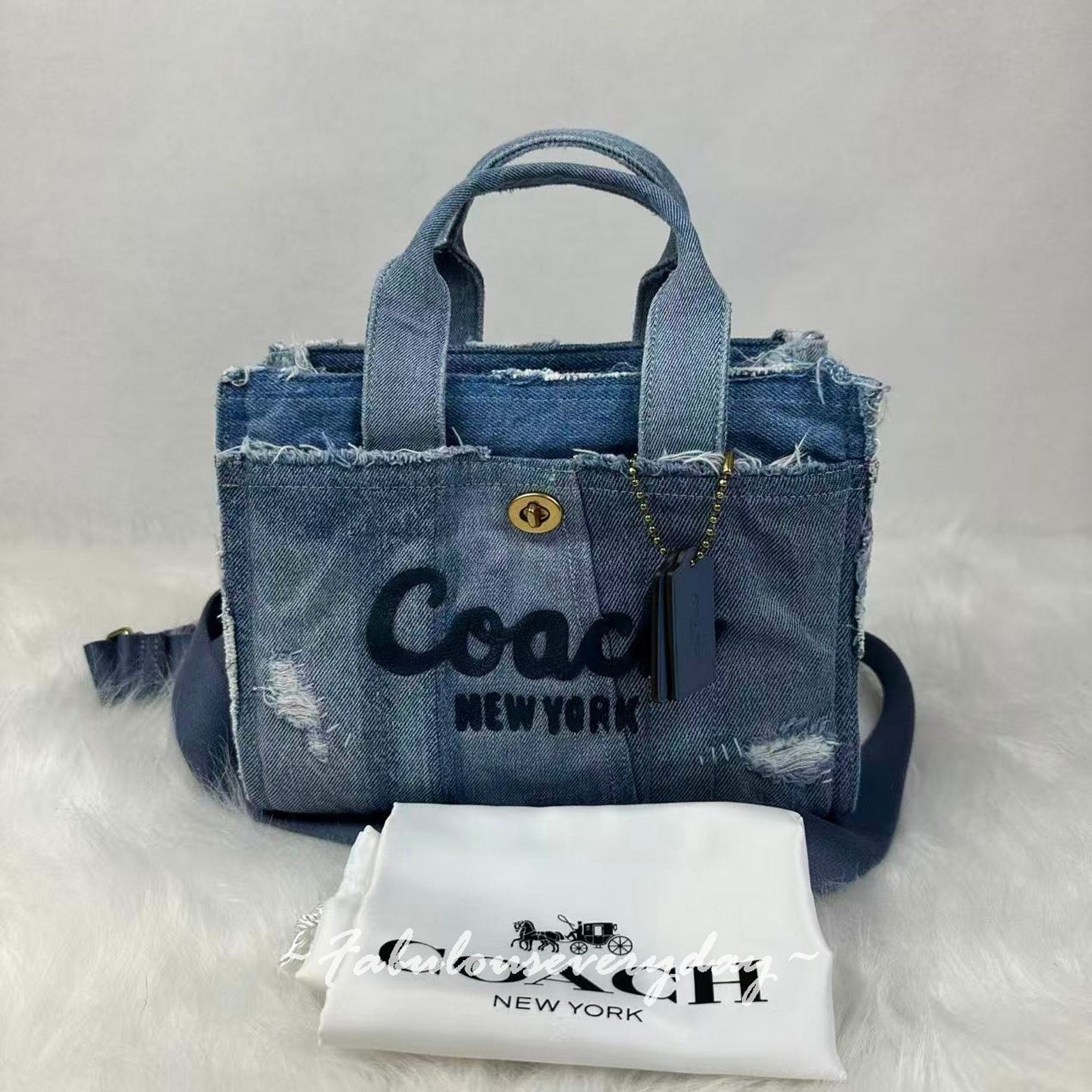 Coach Coach Cargo Tote Bag 26 Crossbody Denim Patchwork CCX13 NWT Size ONE SIZE - 2 Thumbnail