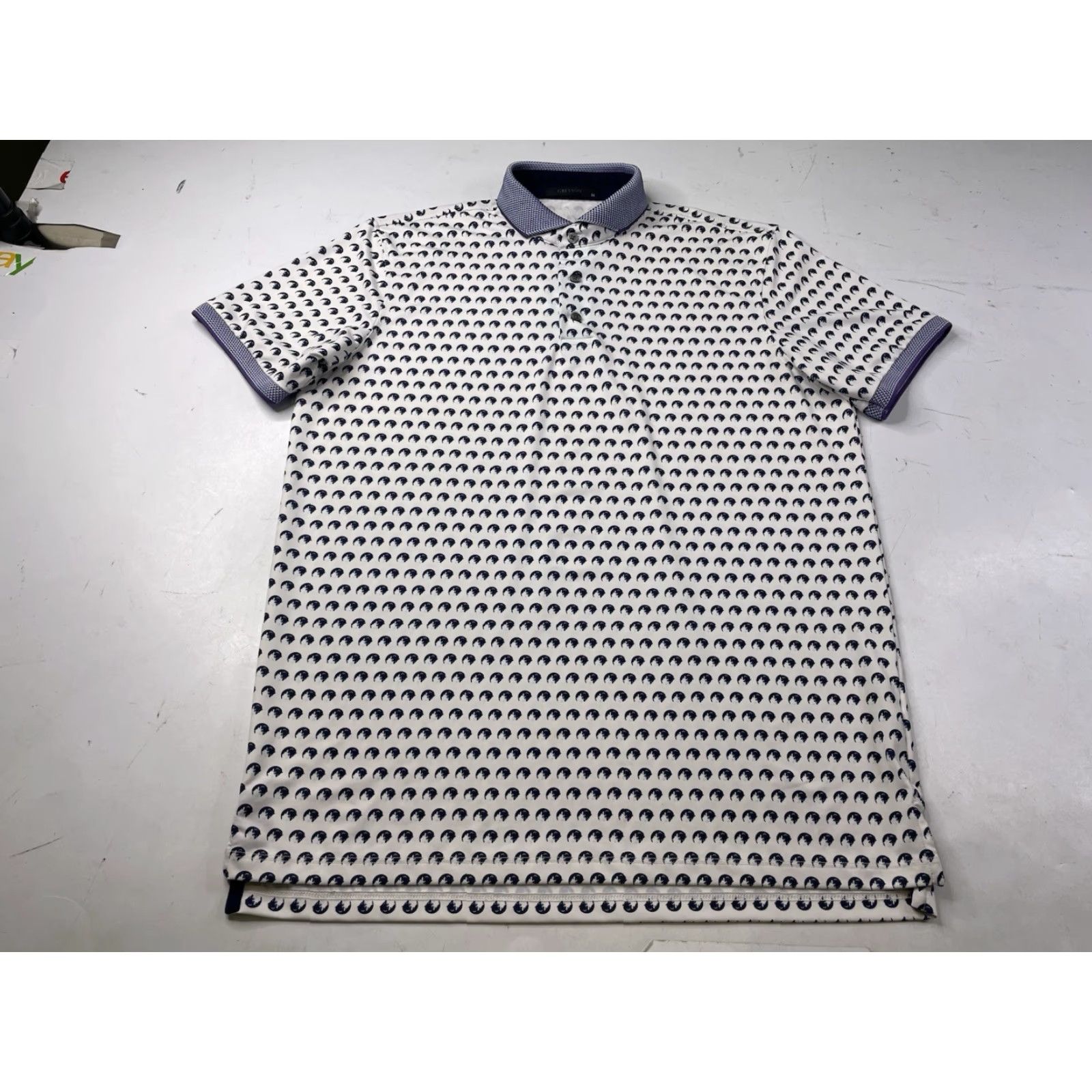 Vintage Greyson Saginaw Polo Shirt Mens Medium White AOP Wolf Print Golf Polo Shirt Size US M / EU 48-50 / 2 - 2 Thumbnail
