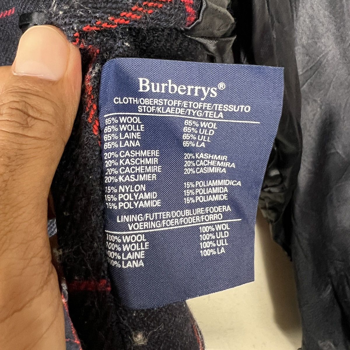 Burberry Vintage Burberrys Wool Cashmere Navy Blue Nova Check Size US L / EU 52-54 / 3 - 16 Thumbnail