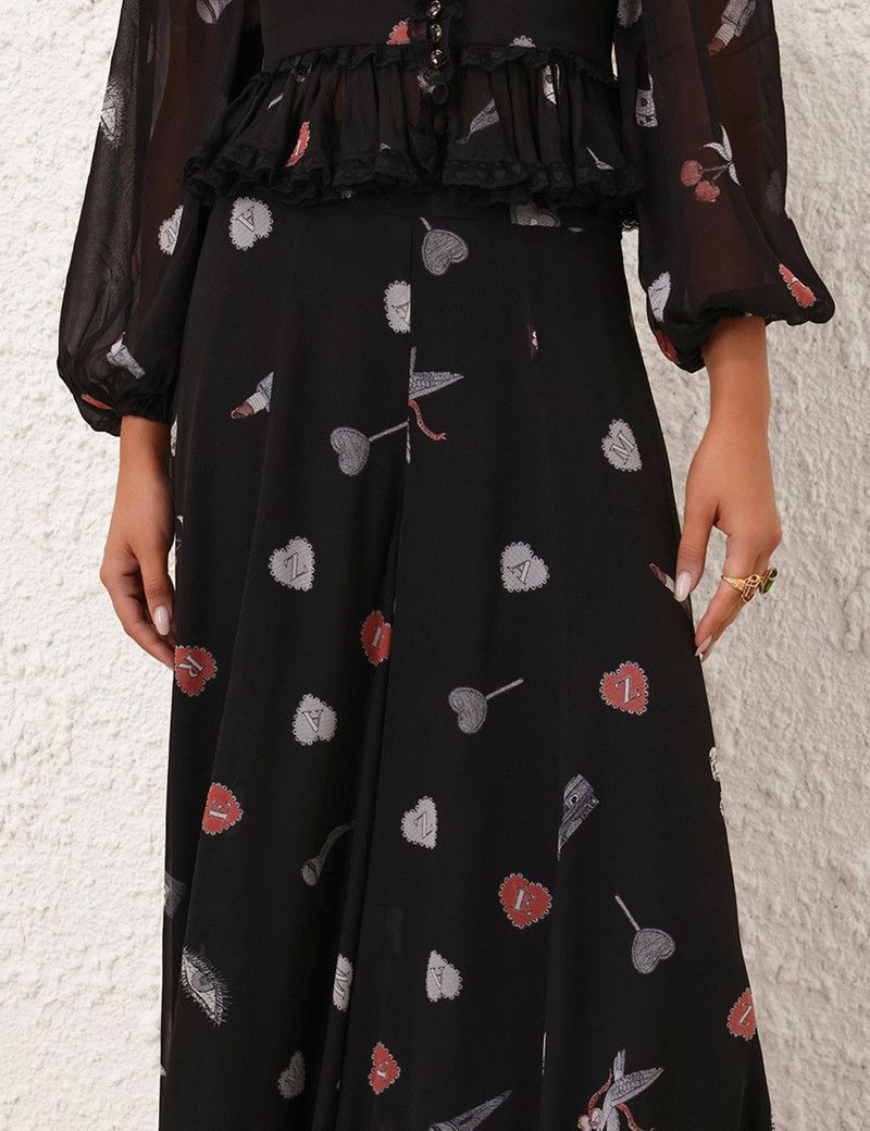 Zimmermann oc11z0226 Crush Flared Culotte Skirt In Black Size 30" / US 8 / IT 44 - 5 Thumbnail