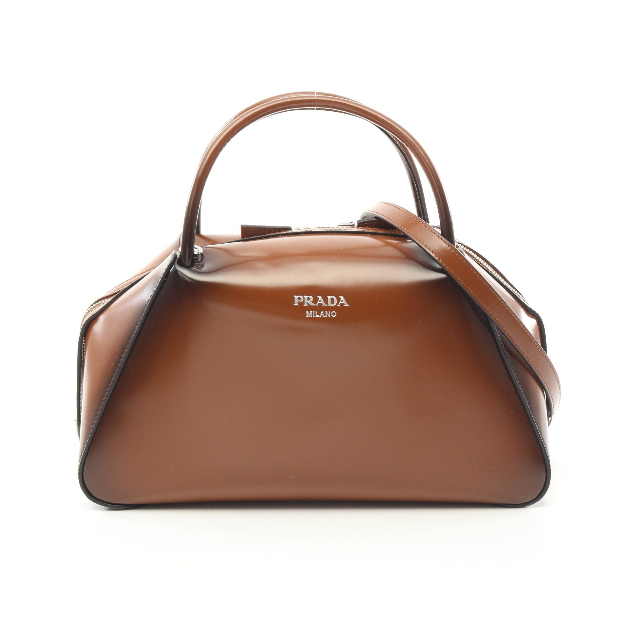 Prada Prada Spazzolato Handbag Leather Brown Size ONE SIZE - 1 Thumbnail