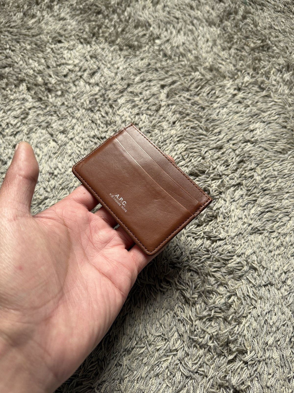 A.P.C. A.P.C brown leather card holder. Size ONE SIZE - 4 Thumbnail
