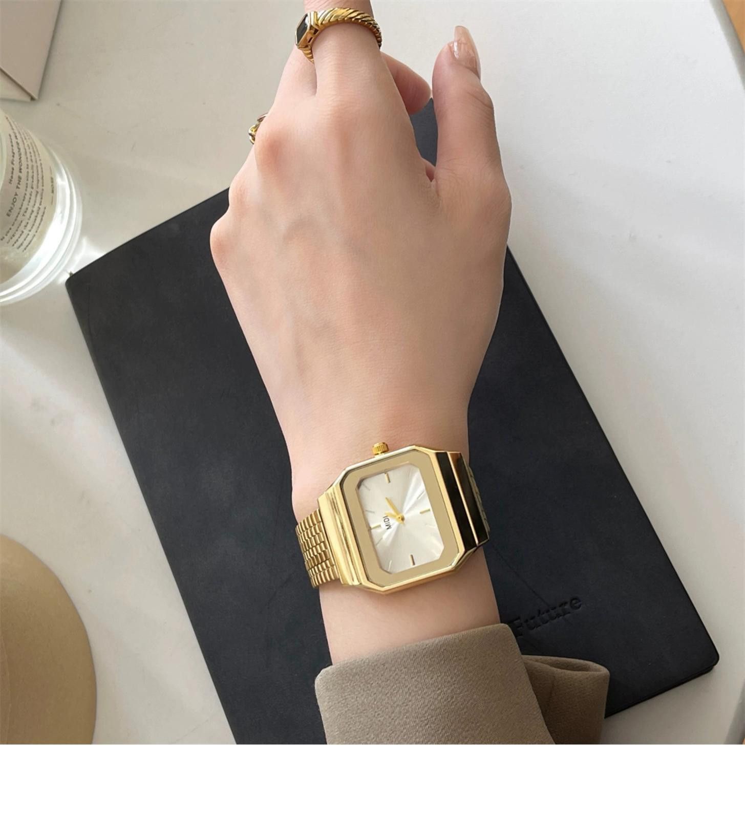 Jewelry Square Face Fashion Watch, Mesh Band Size ONE SIZE - 3 Thumbnail