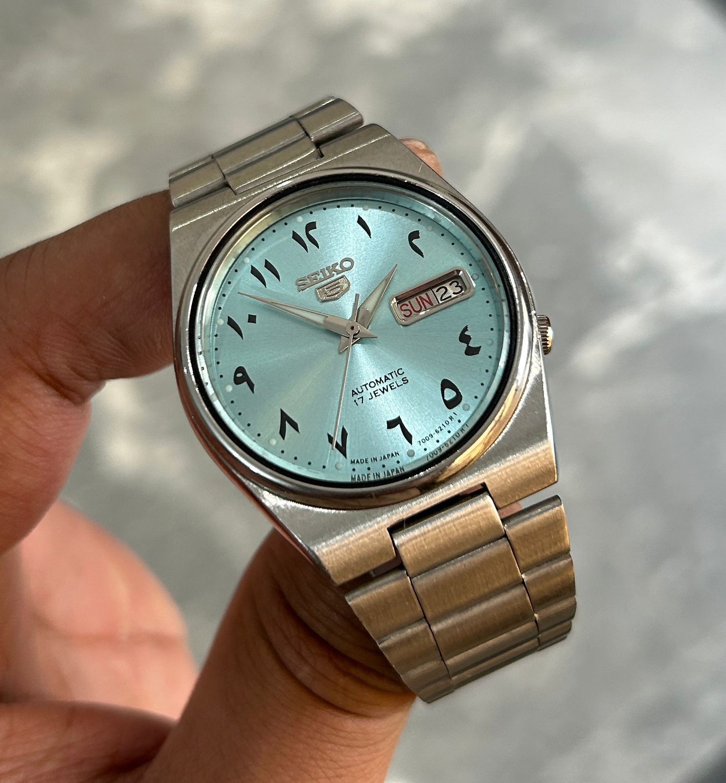 Seiko Vintage Seiko 5 Sky Blue Arabic Dial Automatic Watch Size 36 - 1 Thumbnail