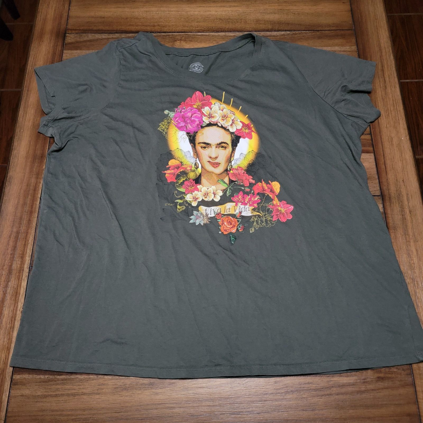 Other Frida Kahlo Dark Green Tee "Viva La Vida" - Size 4 Size S / US 4 / IT 40 - 1 Thumbnail