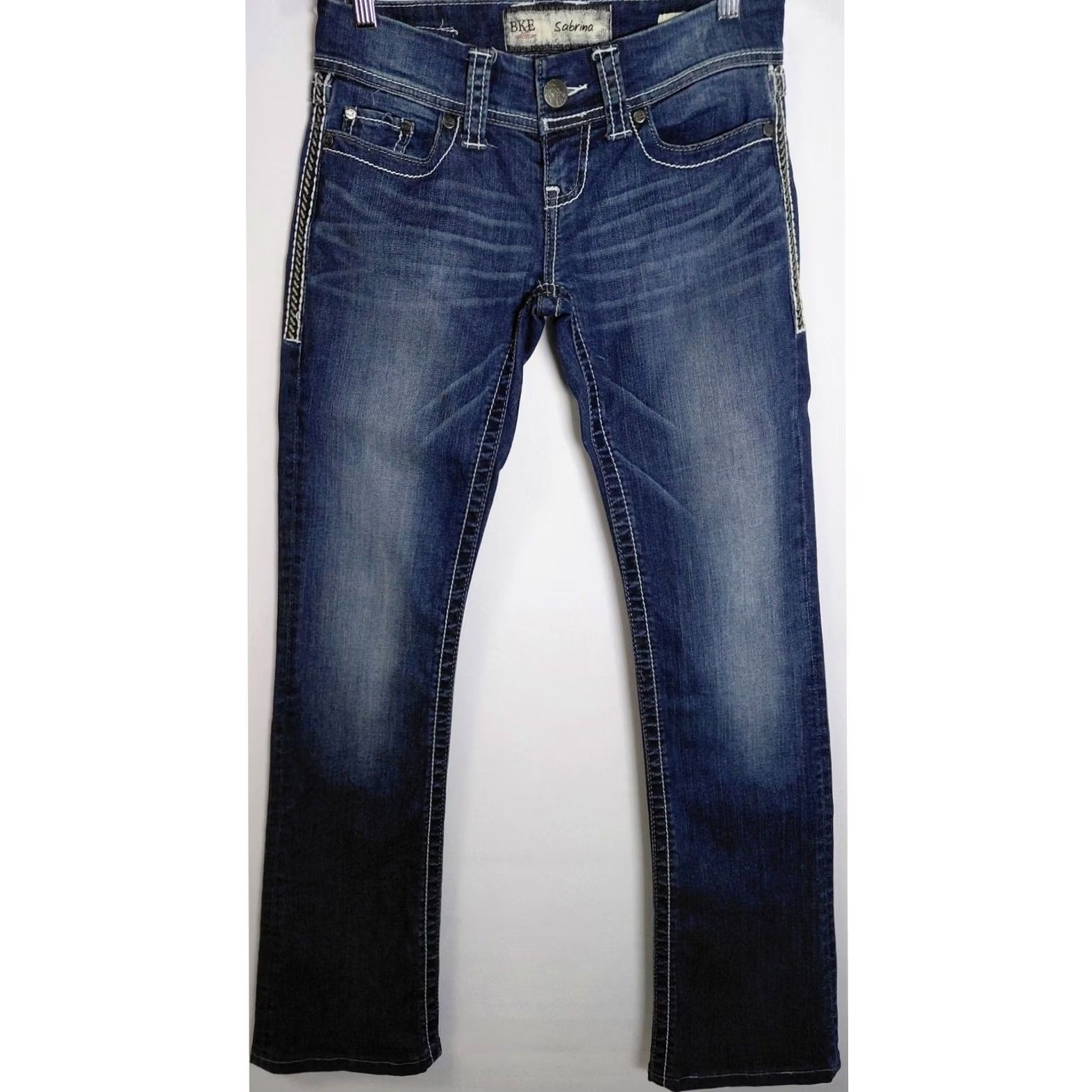 BKE BKE Sabrina Denim Jeans Blue Solid Regular Women Size 26L Size 26" / US 2 / IT 38 - 2 Thumbnail