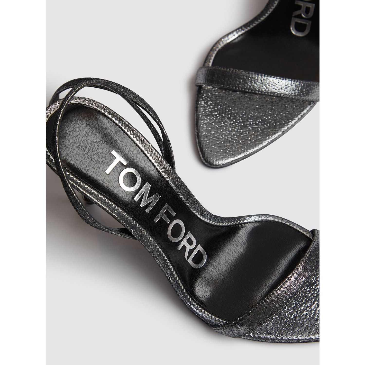 Tom Ford TOM FORD Padlock SIlver/Black 85mm Sandals New & Authentic ( Size US 12 / IT 42 - 3 Thumbnail