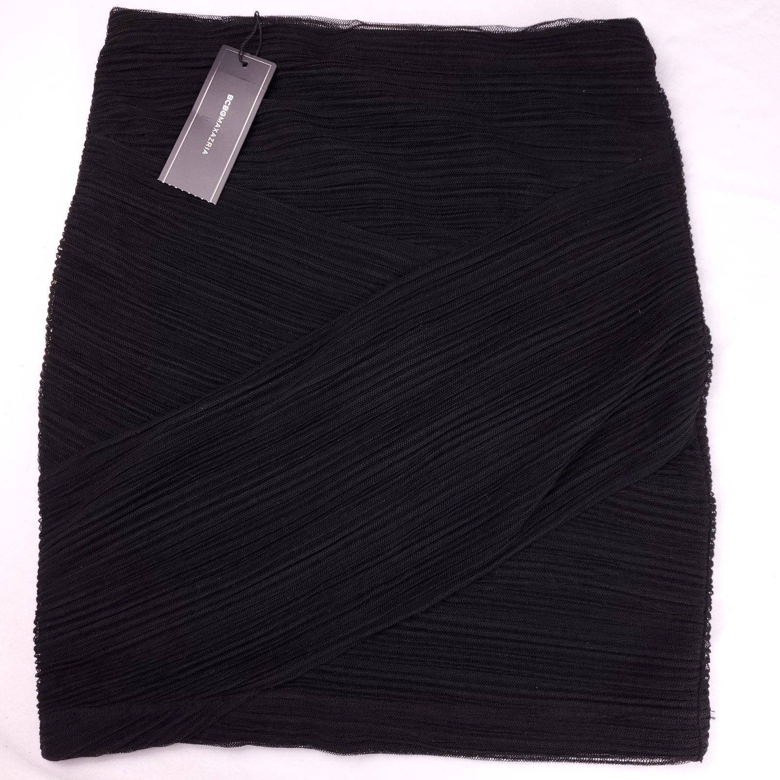 Bcbgmaxazria BCBG Little Black Skirt Mesh Wrap NWT Y2K Small Size 26" / US 2 / IT 38 - 1 Thumbnail