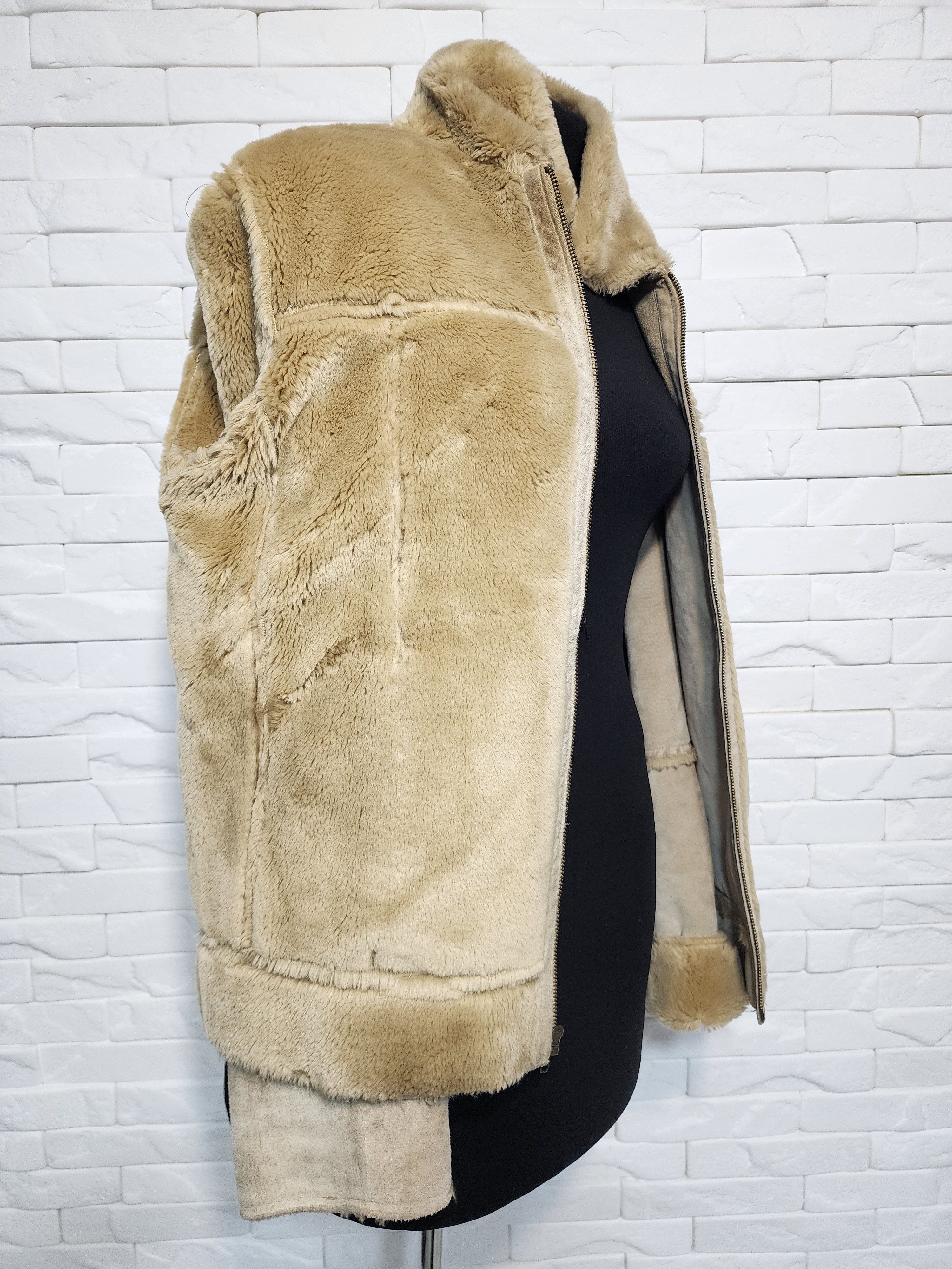 Genuine Leather Men's Suede Style Jacket: Faux Fur Insulation, Metal Zipper Size US M / EU 48-50 / 2 - 8 Thumbnail