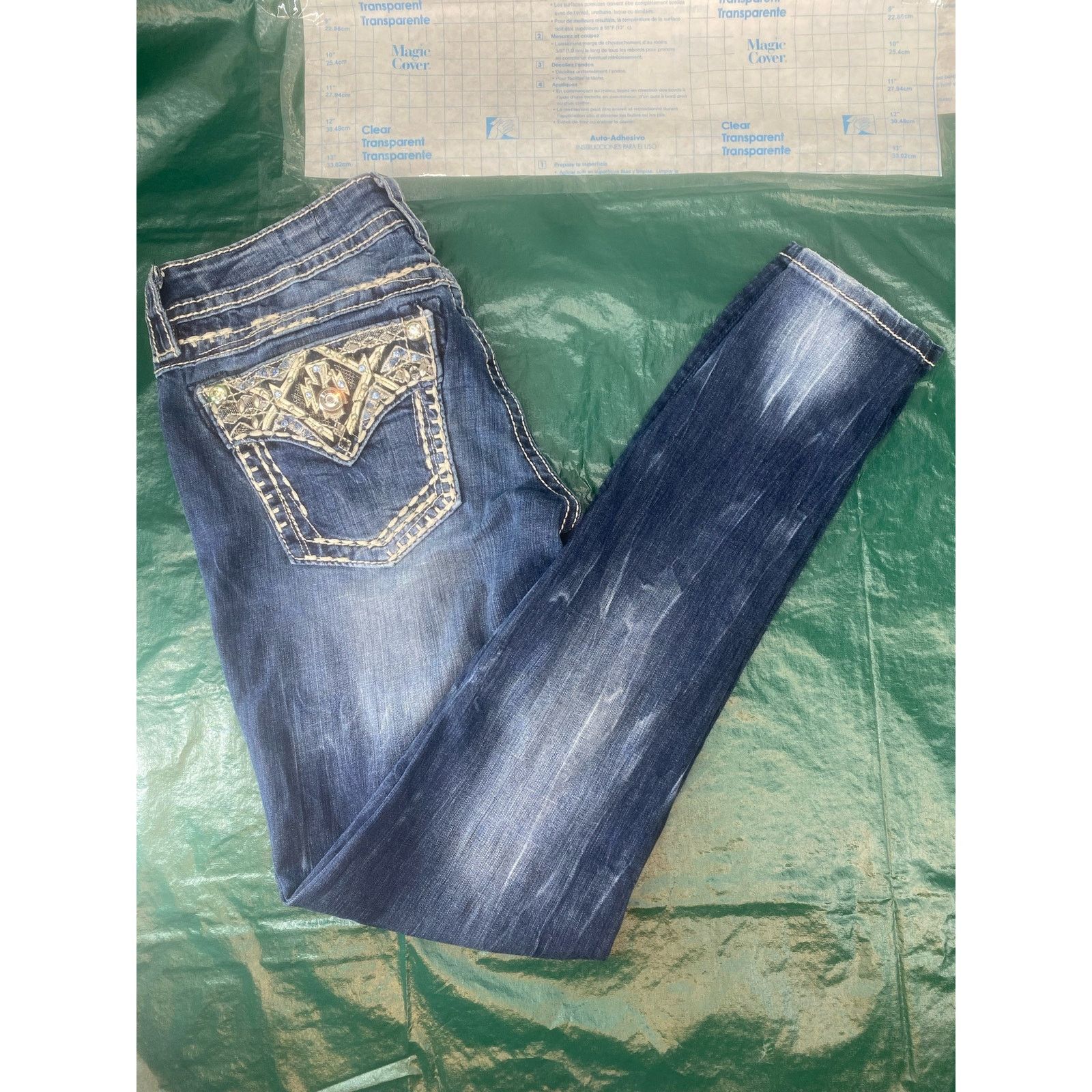 Miss Me MISS ME Size 27 Denim Mid-Rise Ankle Skinny Y2K Distressed Size 27" / US 4 / IT 40 - 5 Thumbnail