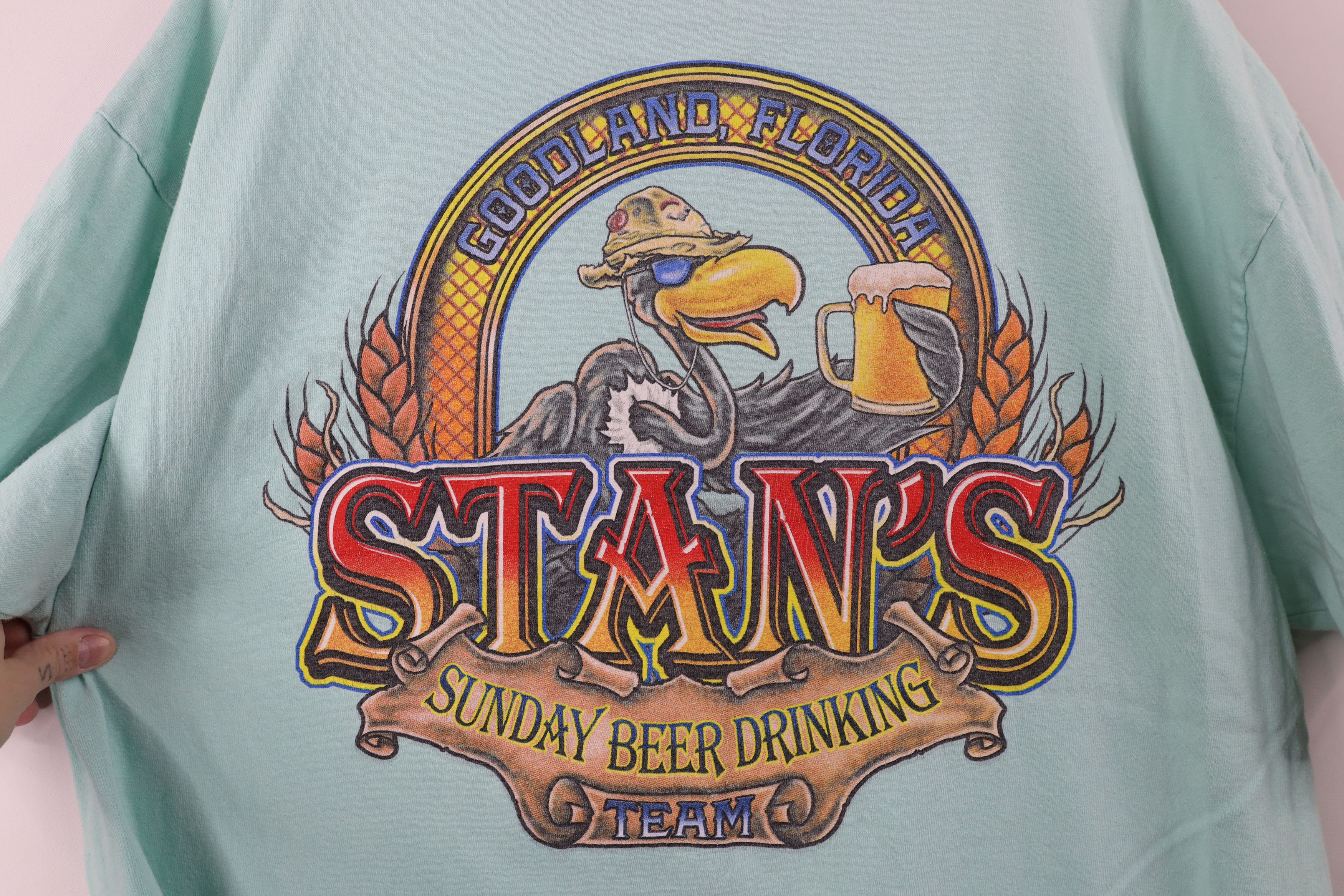 Vintage Vintage Beer Drinking Team Goodland Florida T-Shirt Teal Size US XL / EU 56 / 4 - 10 Thumbnail
