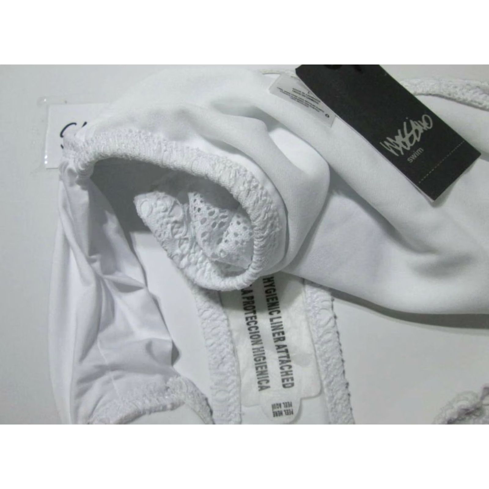 Mossimo Mossimo Womens Bikini Bottom L White Eyelet Hipster Solid BeachSea Life Swimwear Size 36" / US 14 / IT 50 - 5 Thumbnail