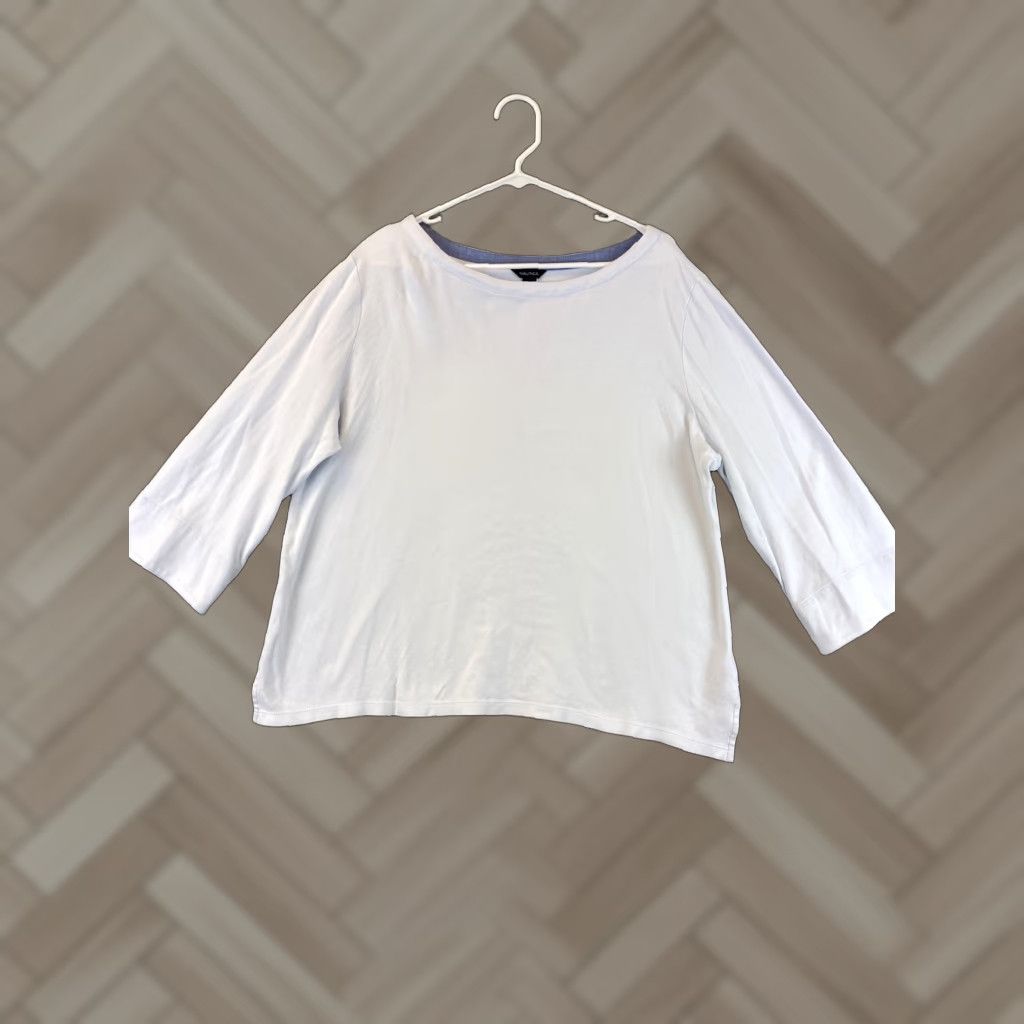 Nautica VINTAGE? (No) Nautica Blouse Women 3/4 Sleeve Round Neck Pullover White XXL 2XL Women’s Shirt Top 3/4 Sleeve White Nautica Womens Blouse 2XL Size XXL / US 16-18 / IT 52-54 - 1 Thumbnail