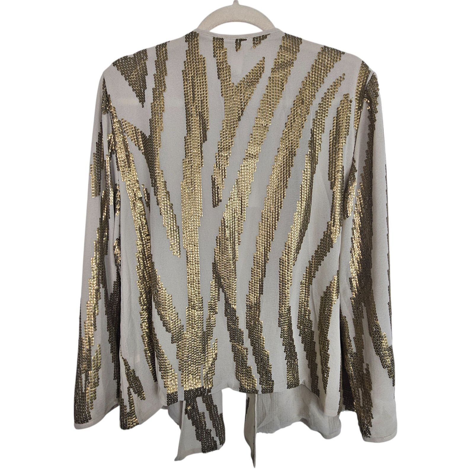 Chicos Chicos Sequin Zebra Print Cardigan Embellished Artisan Size L / US 10 / IT 46 - 9 Thumbnail