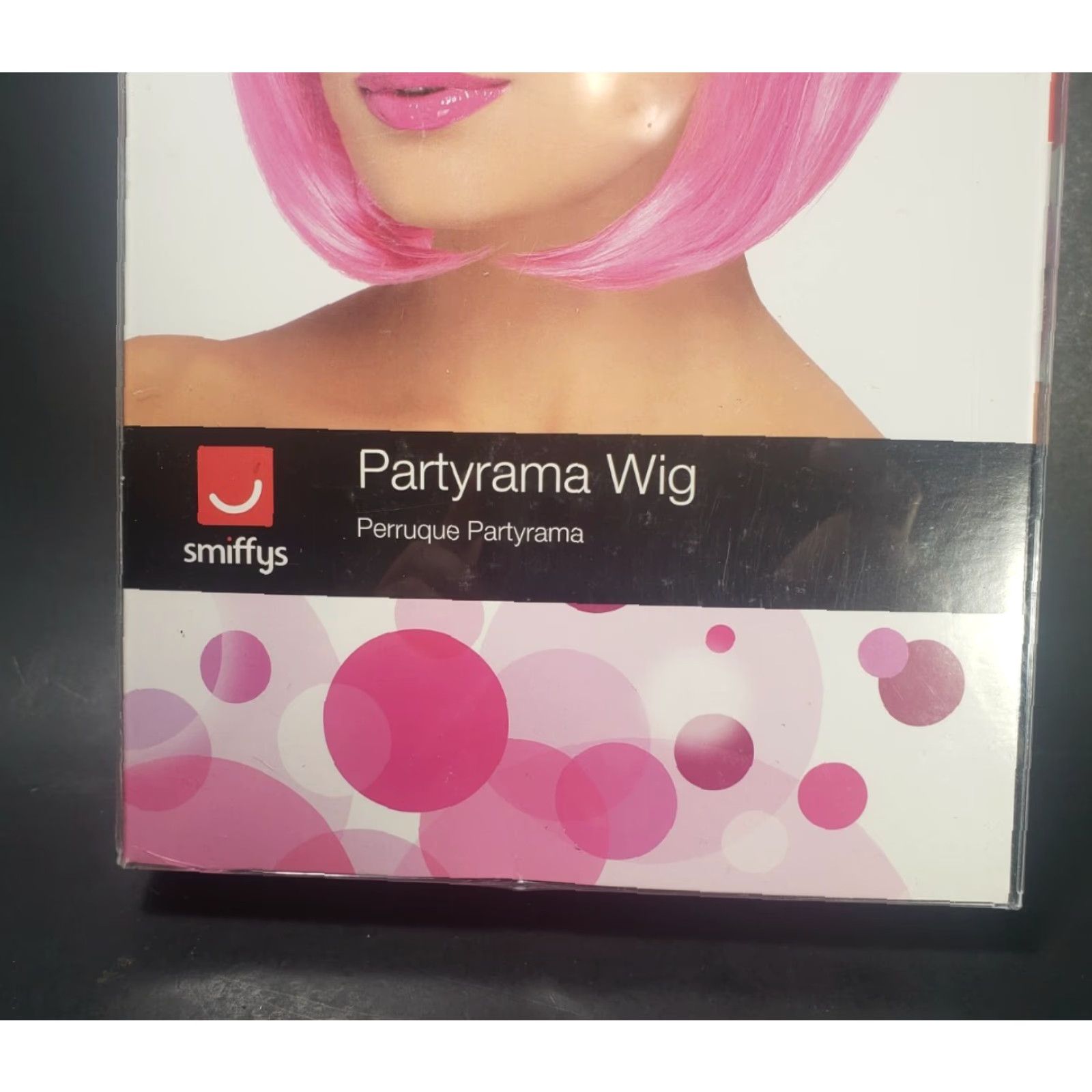 Vintage Ladies Bob Fancy Dress Wig Partyrama Costume Pink by Smiffys Cosplay Halloween Size ONE SIZE - 2 Thumbnail