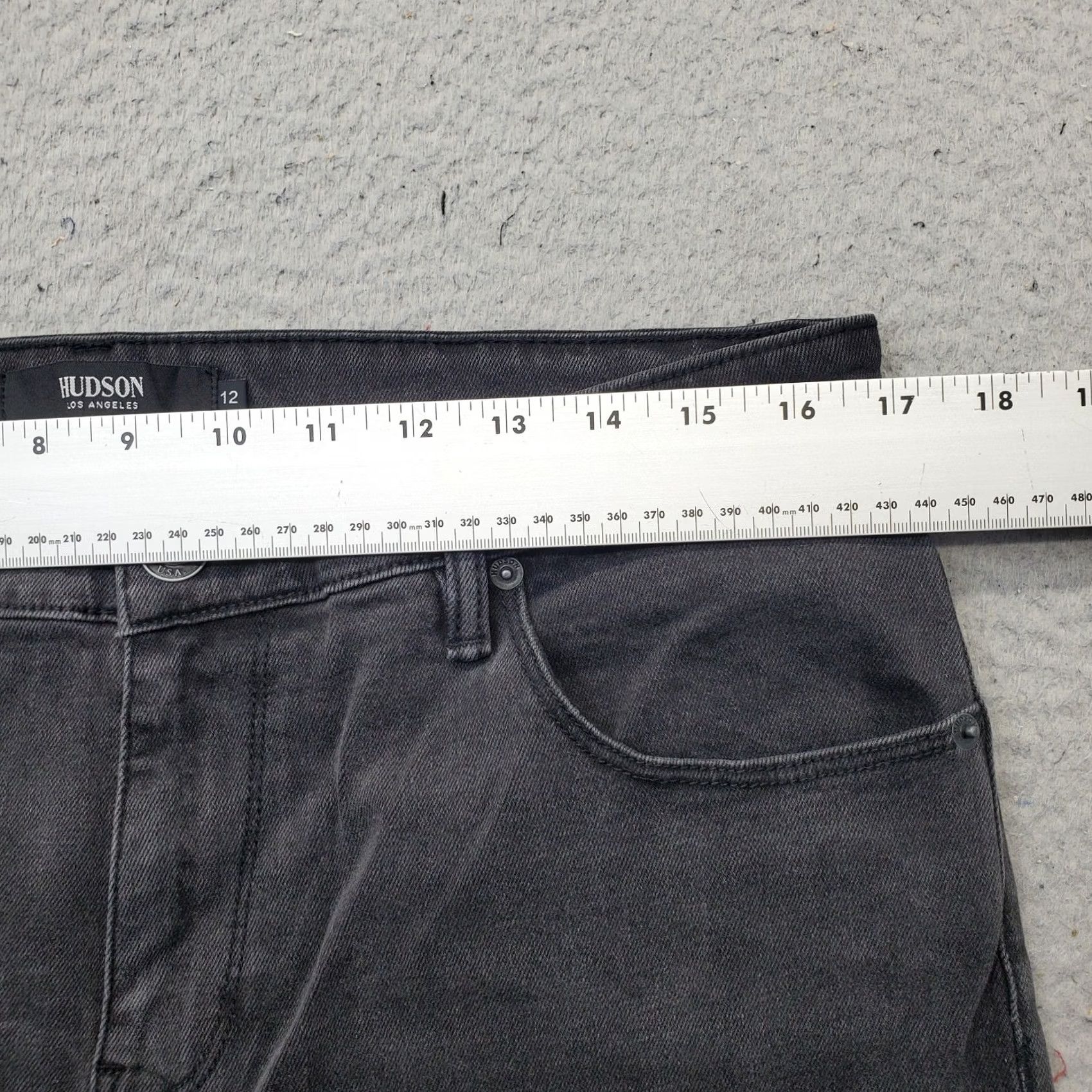 Hudson Hudson Jeans Womens 12 Black Denim Dark Wash Stretch Straight Leg Streetwear Shirt Size 34" / US 12 / IT 48 - 3 Thumbnail
