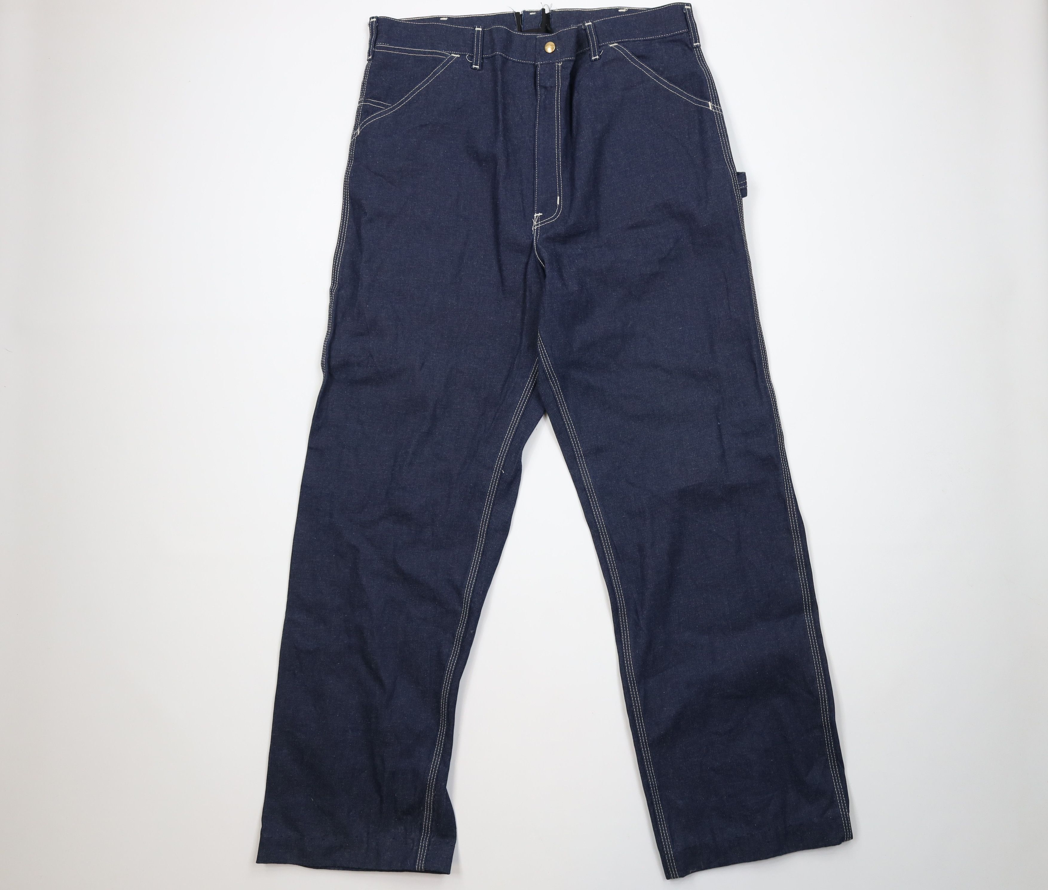 Carhartt Vintage 90s Carhartt Wide Leg Dungaree Denim Jeans Blue USA Size US 36 / EU 52 - 1 Thumbnail