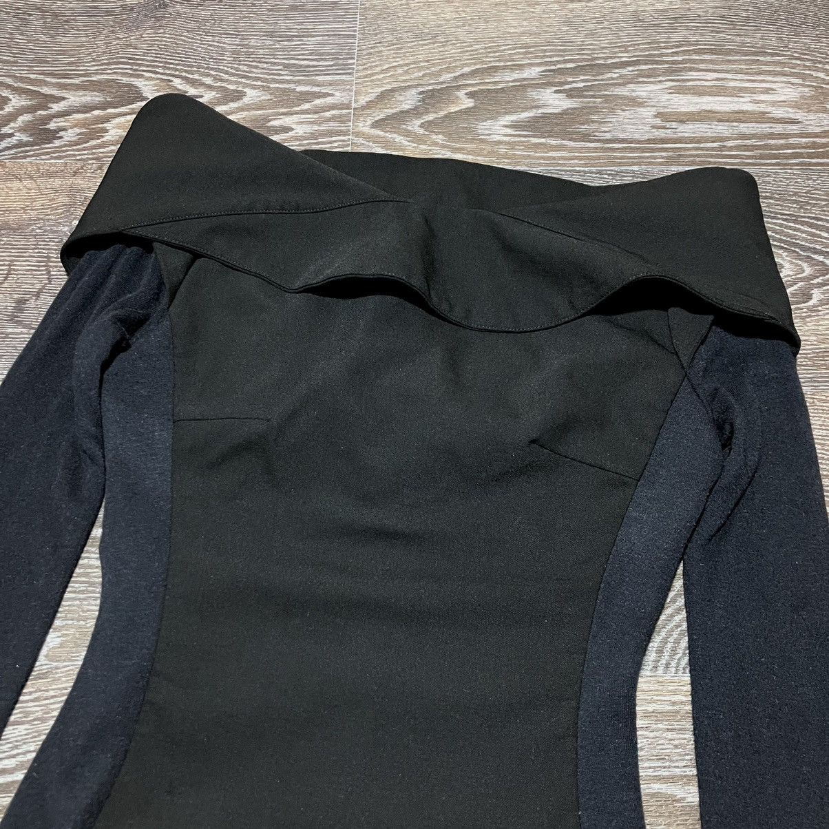 Gareth Pugh Dark Luxury GARETH PUGH Black Long Sleeve Wool Midi Dress Size S / US 4 / IT 40 - 3 Thumbnail