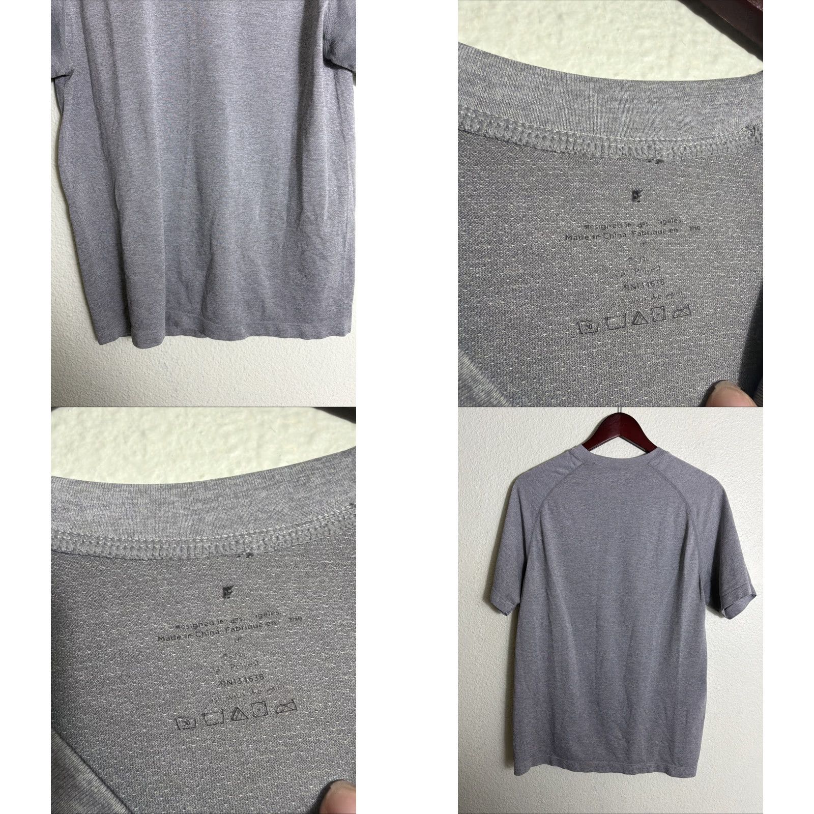 Fabletics Fabletics Shirt Mens M Gray Short Sleeve Activewear Pullover Crew Neck Lightweight Solid Gym Running Cross Training Size US M / EU 48-50 / 2 - 8 Thumbnail