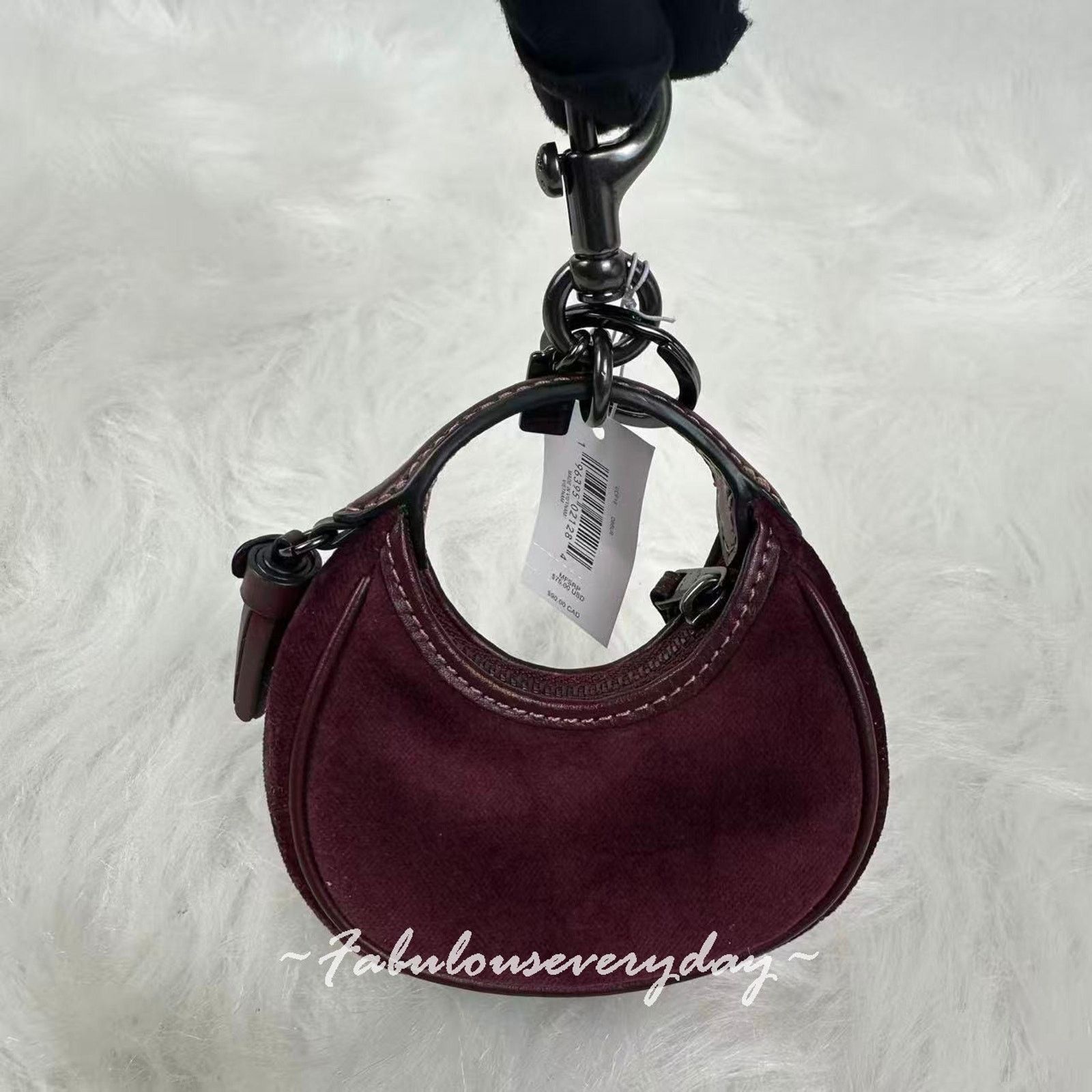 Coach Coach Mini Carmen Charm Keychain Velvet Gunmetal Burgundy Size ONE SIZE - 5 Thumbnail