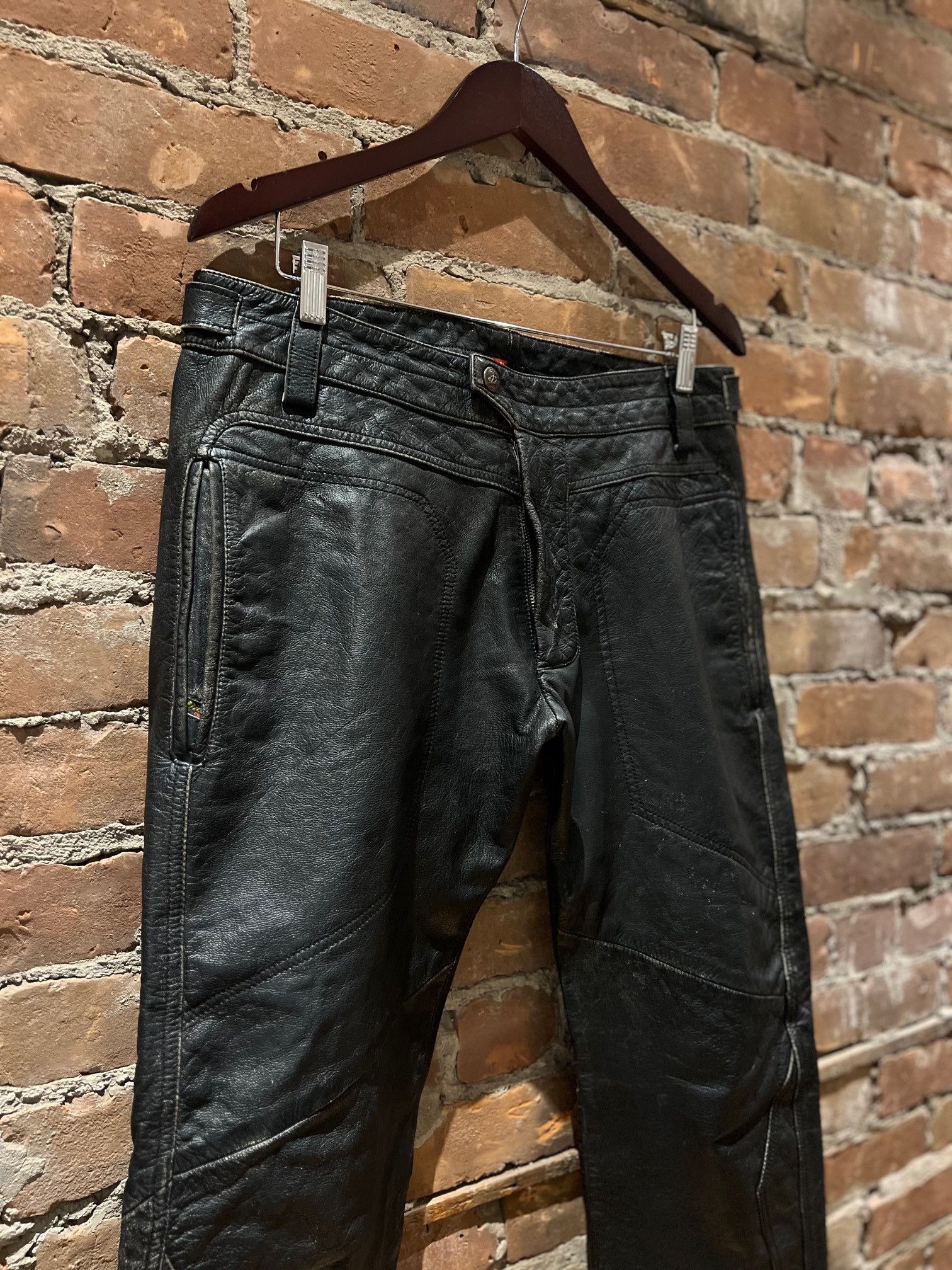 Diesel Diesel “Industry Division” Black Washed Leather Pants Size US 32 / EU 48 - 5 Thumbnail