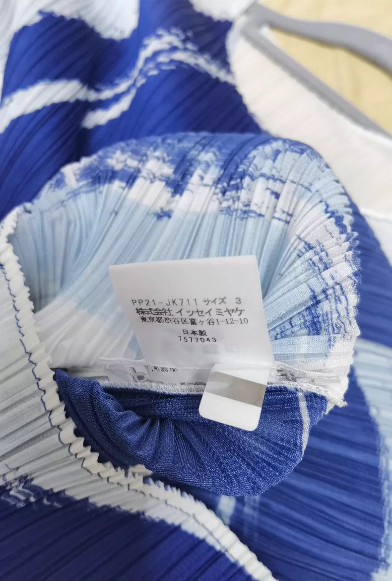 Issey Miyake issey miyake size:3 White and blue pleated top Size XXS / US 00 / IT 34 - 5 Thumbnail
