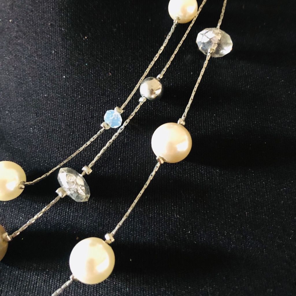 Vintage Multi Strand Stringed Pearl Necklace Bracelet Earrings Set Size ONE SIZE - 3 Thumbnail