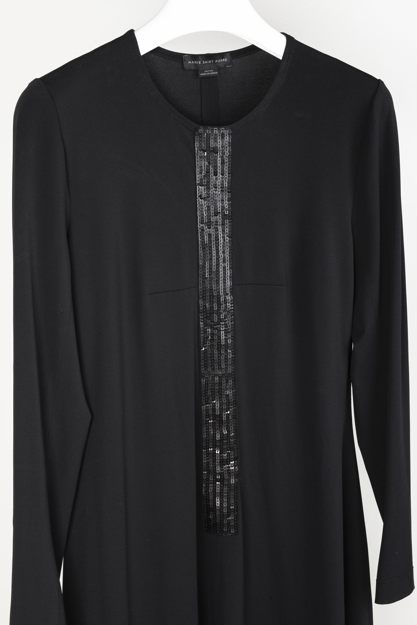 Marie Saint Pierre Marie Saint Pierre Black Sequin-Stripe Mesh-Hem Dress Size L / US 10 / IT 46 - 3 Thumbnail